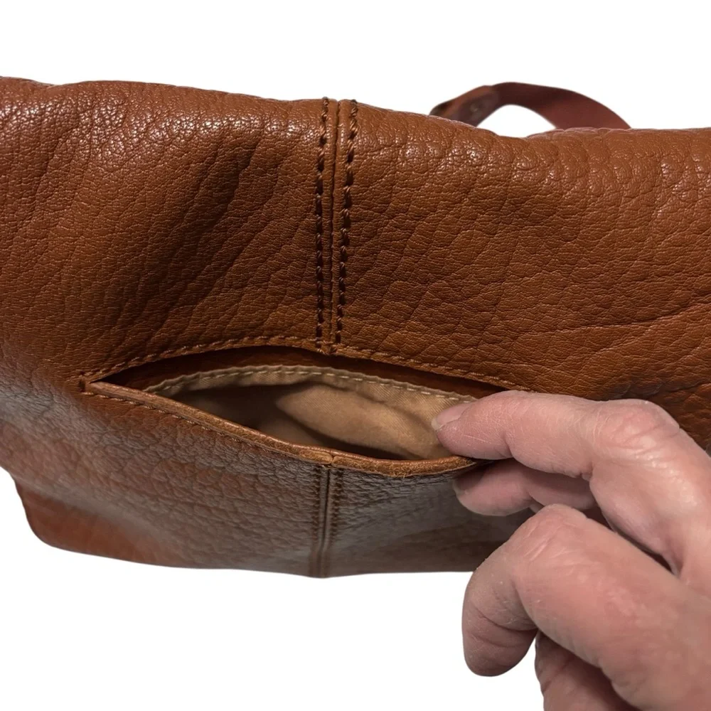 The Sak Brown Leather Crossbody Shoulder Bag Beautiful Cognac Pebbled Leather - Picture 8 of 15